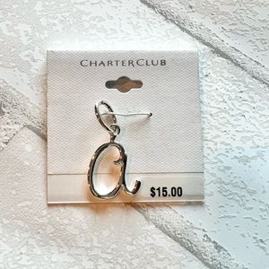NWT Charter Club Script A initial pendant or charm